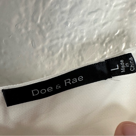 Doe & Rae White High Neck Tank Top with Ruffle - Picture 3 of 3